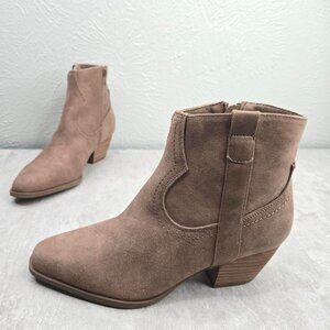 Dolce Vita Pointed Toe Western Boots Tan Cowgirl Boho Ankle Booties Size 8